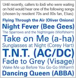 16. Until recently, the following songs were played in the ibidi telephone waiting line