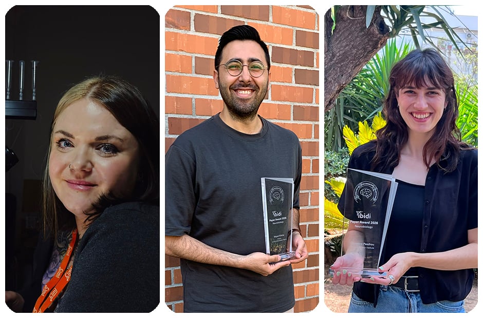 2026 Paper Award winners Anaïs Roger, Majed Kikhia, and Christina Paschou
